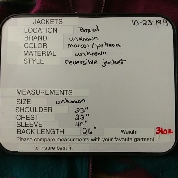 Reversible jacket Maroon/print - Picture 5 of 5